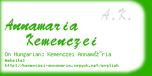 annamaria kemenczei business card